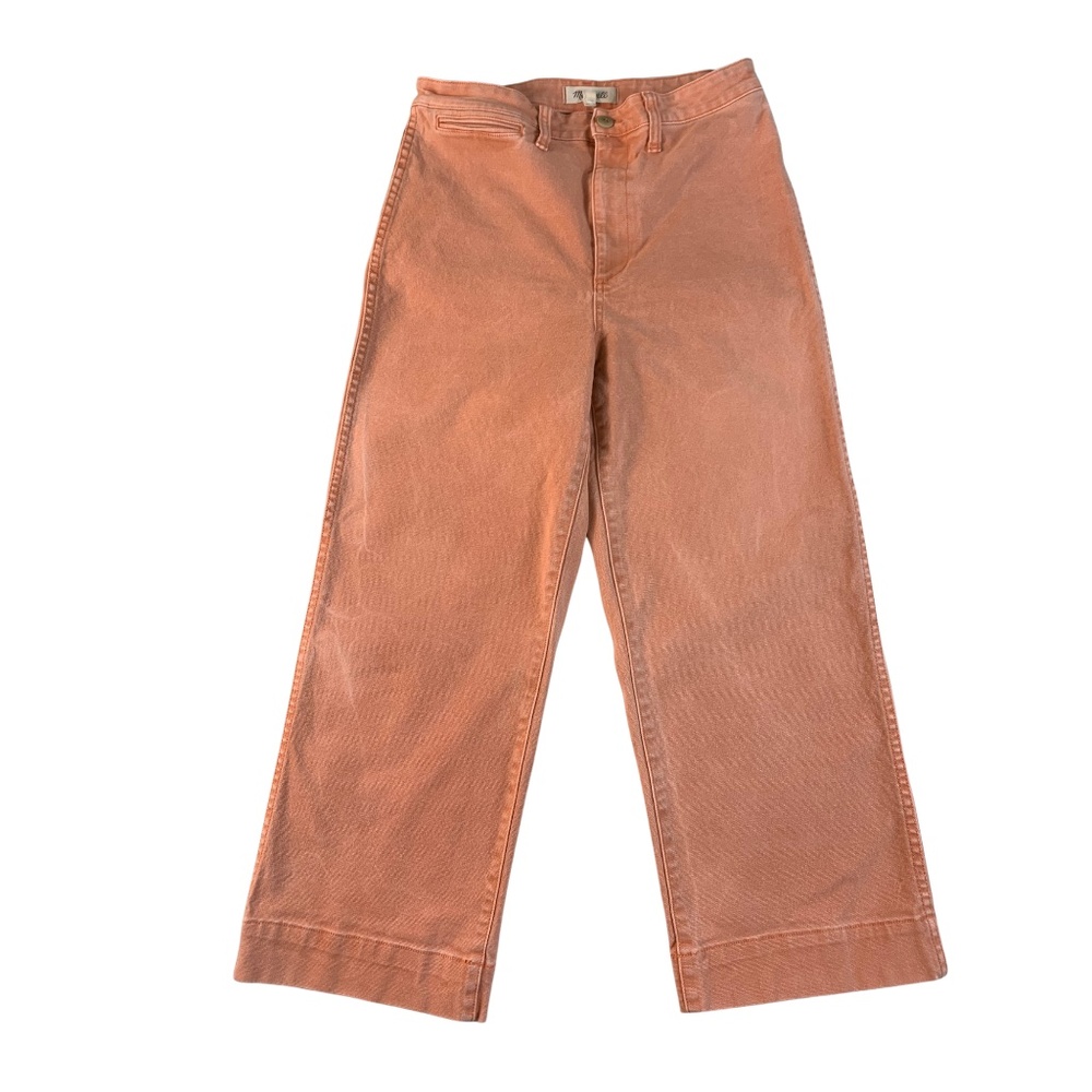 Madewell Wide Leg Orange Cropped Pants Women 29 Preppy Minimalist Boho Workwear